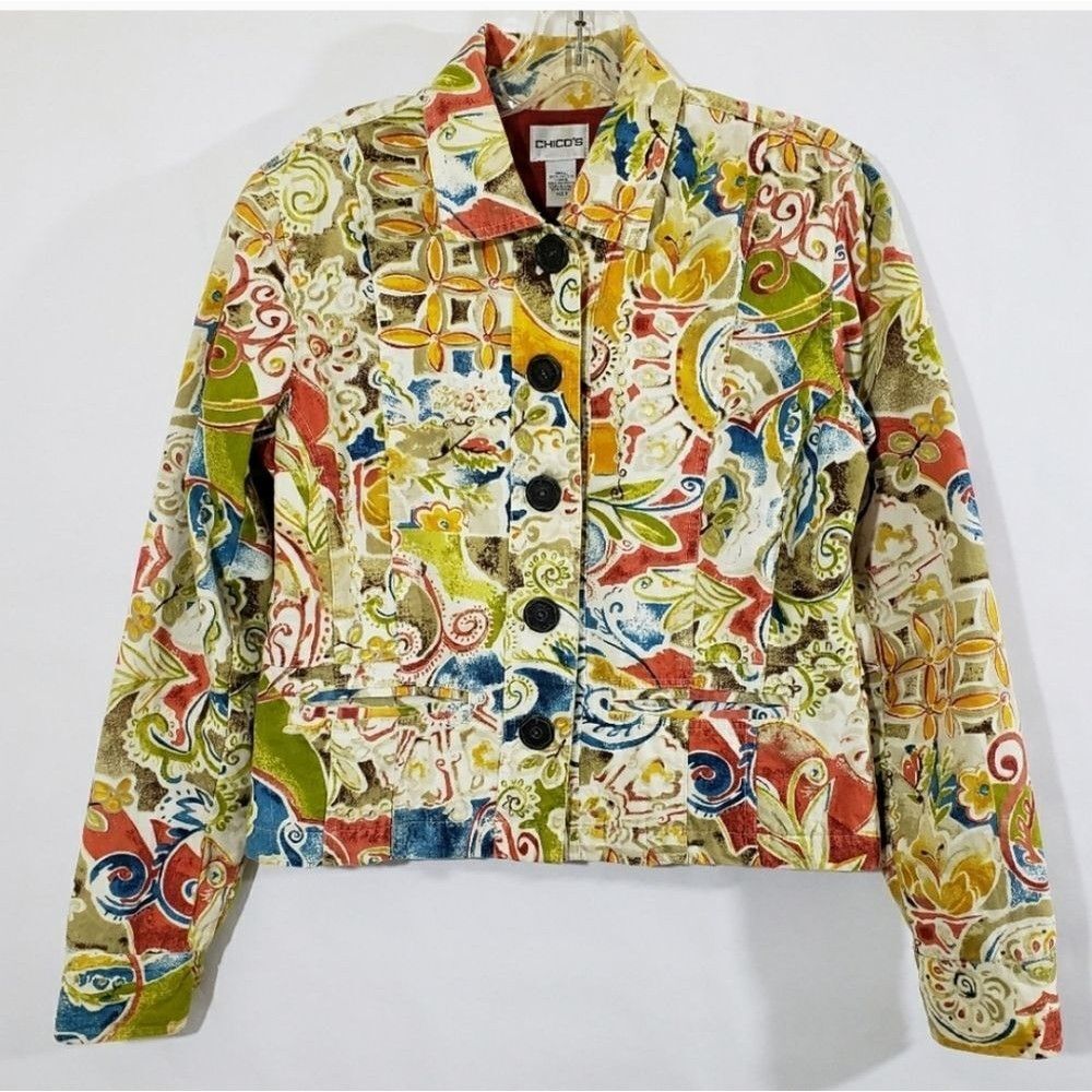 Chico's Abstract Jacket Size Small Chico's Size 0